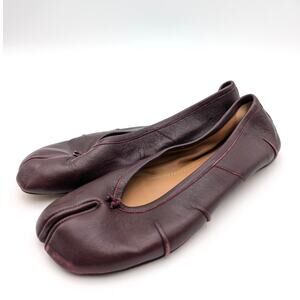 Maison Margiela Tabi Ballerina Flat Women's Leather Moka Size US9 EU40